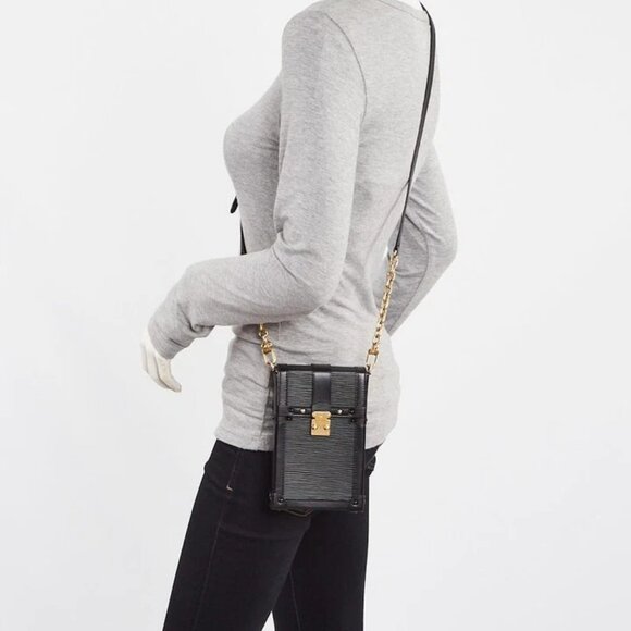 Louis Vuitton Black Epi Leather Vertical Trunk Pochette Bag - Picture 1 of 10